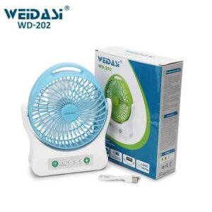 Rechargeable Portable Desk Fan With LED Lamp